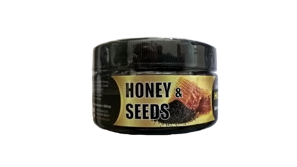 Natural Honey with Natural Seeds Mix (8 oz / 225 gr) - (Buy 4 , 5th is Free!)