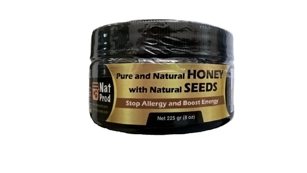 Natural Honey with Natural Seeds Mix (8 oz / 225 gr) - (Buy 4 , 5th is Free!)